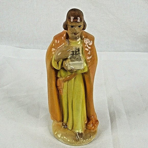 Vintage Christmas Nativity Set Hand Painted 8"  6 pc 1980s Ceramic - Picture 7 of 12